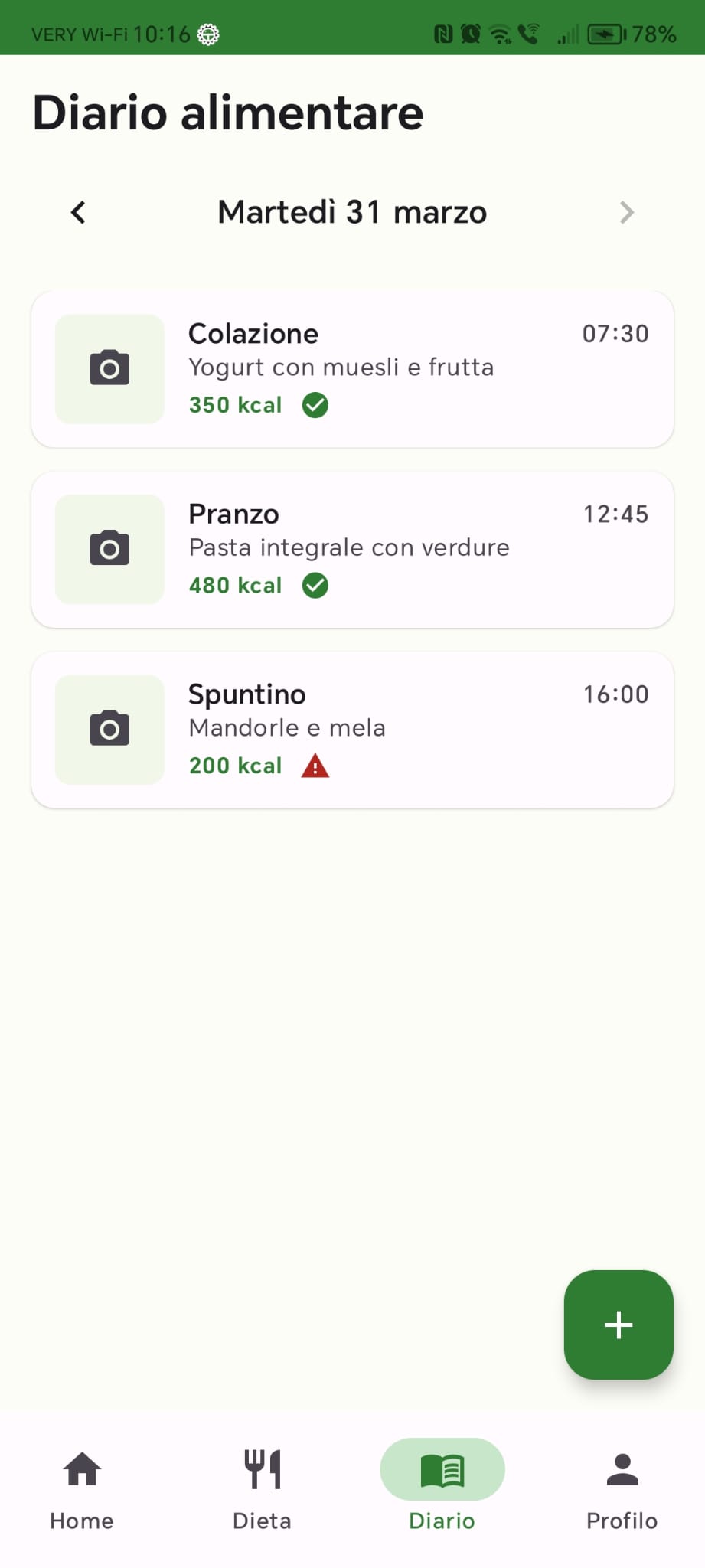 Diario alimentare BenessereeVita